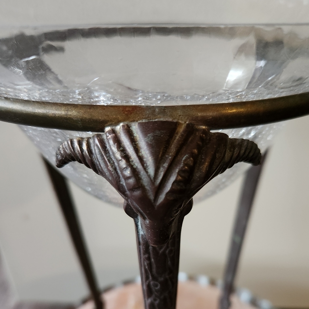 Vintage Pier 1 Brass Baphomet Ram's Head Pedestal Bowl - Picture 7 of 8